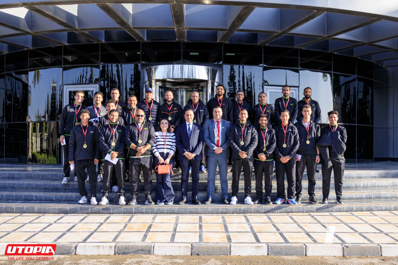 Dr. El Saied Kamel, CEO of Utopia Pharma, member of the Board of the Chamber of the Pharmaceutical Industry, and Head of the Pharmaceuticals Division, honored Sharkia Hockey Team 