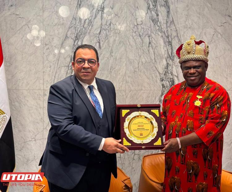 Utopia Pharmaceuticals Welcomes High-Level Delegation from Abia State, Nigeria to Strengthen Pharmaceutical Manufacturing Cooperation and Technology Transfer Utopia Pharmaceuticals welcomed a high-level delegation from Abia State, Federal Republic of Nigeria, headed by His Royal Majesty King Apostle Chibuzor Gift Chinyere (The Okwuorie One), during an official visit to the company’s advanced industrial facilities in Egypt.